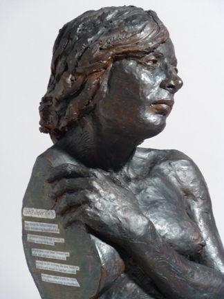 Sandy Frank scupture with poem The Painter's Wife by Tania Pryputniewicz